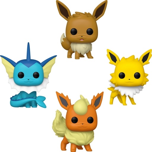Figurine Funko POP Eevee, Vaporeon, Jolteon & Flareon (Pokémon)