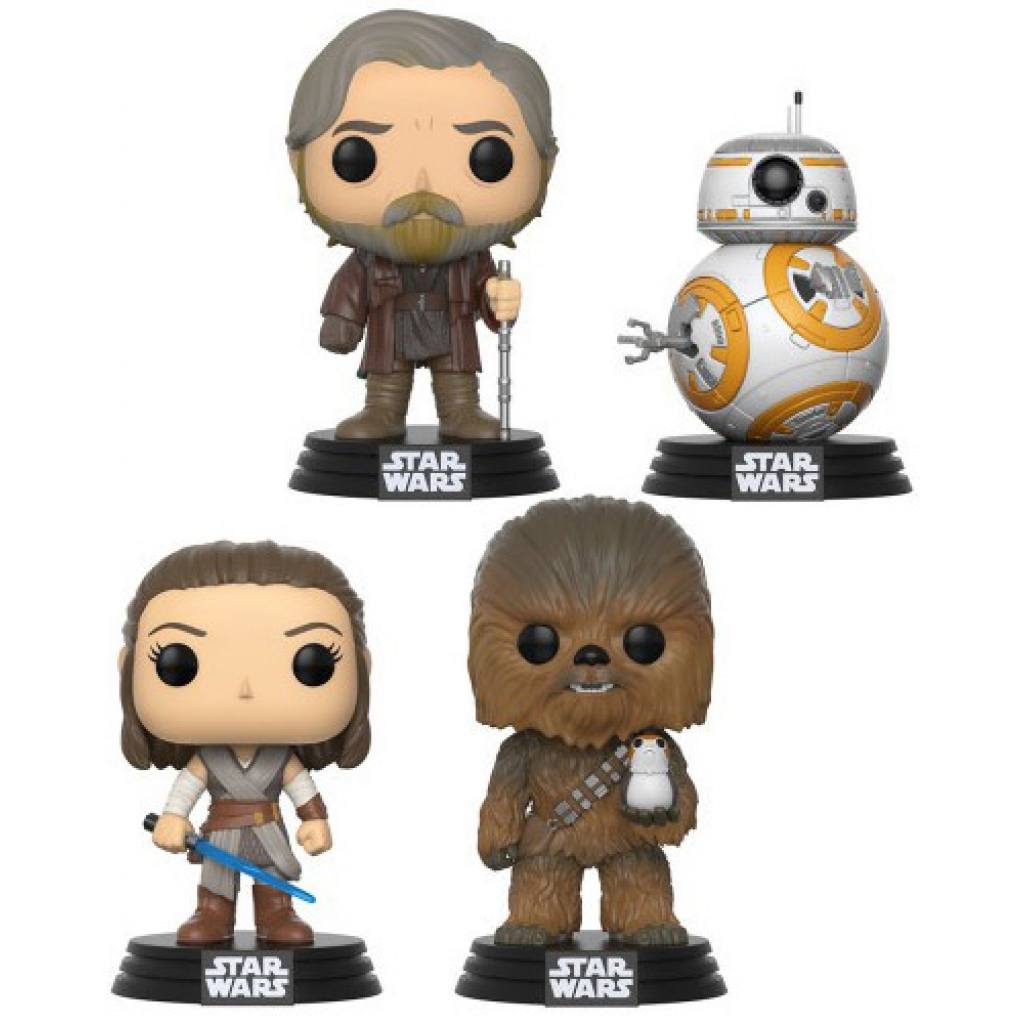Figurine Funko POP Good Guys (Rey, Luke Skywalker, Chewbacca & BB-8) (Star Wars: Episode VIII, The Last Jedi)