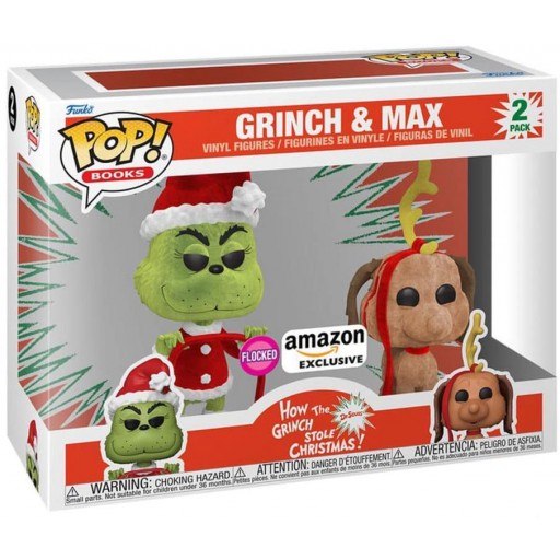 Grinch & Max (Flocked) dans sa boîte