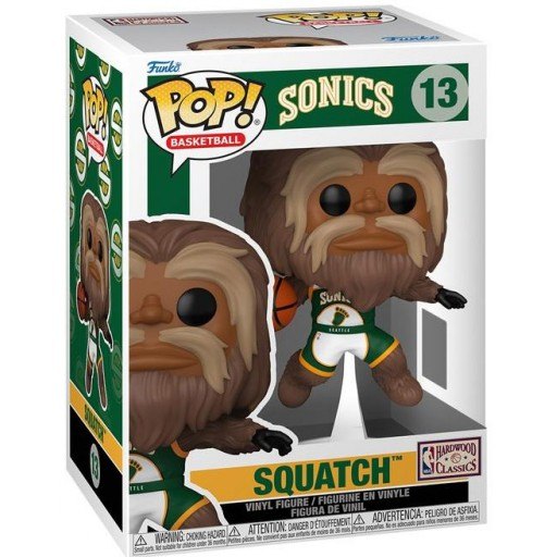 Squatch (Seattle SuperSonics) dans sa boîte