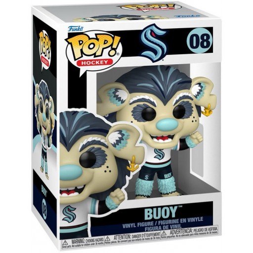 Buoy (Seattle Kraken) dans sa boîte