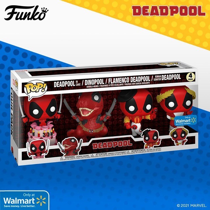 A 4-pack POP of Deadpool to celebrate 30 years