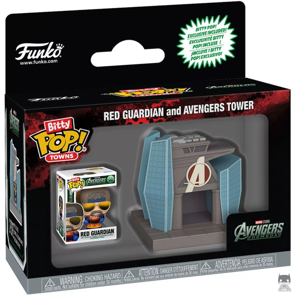 Red Guardian and Avengers Tower Funko Pop! figure in its box