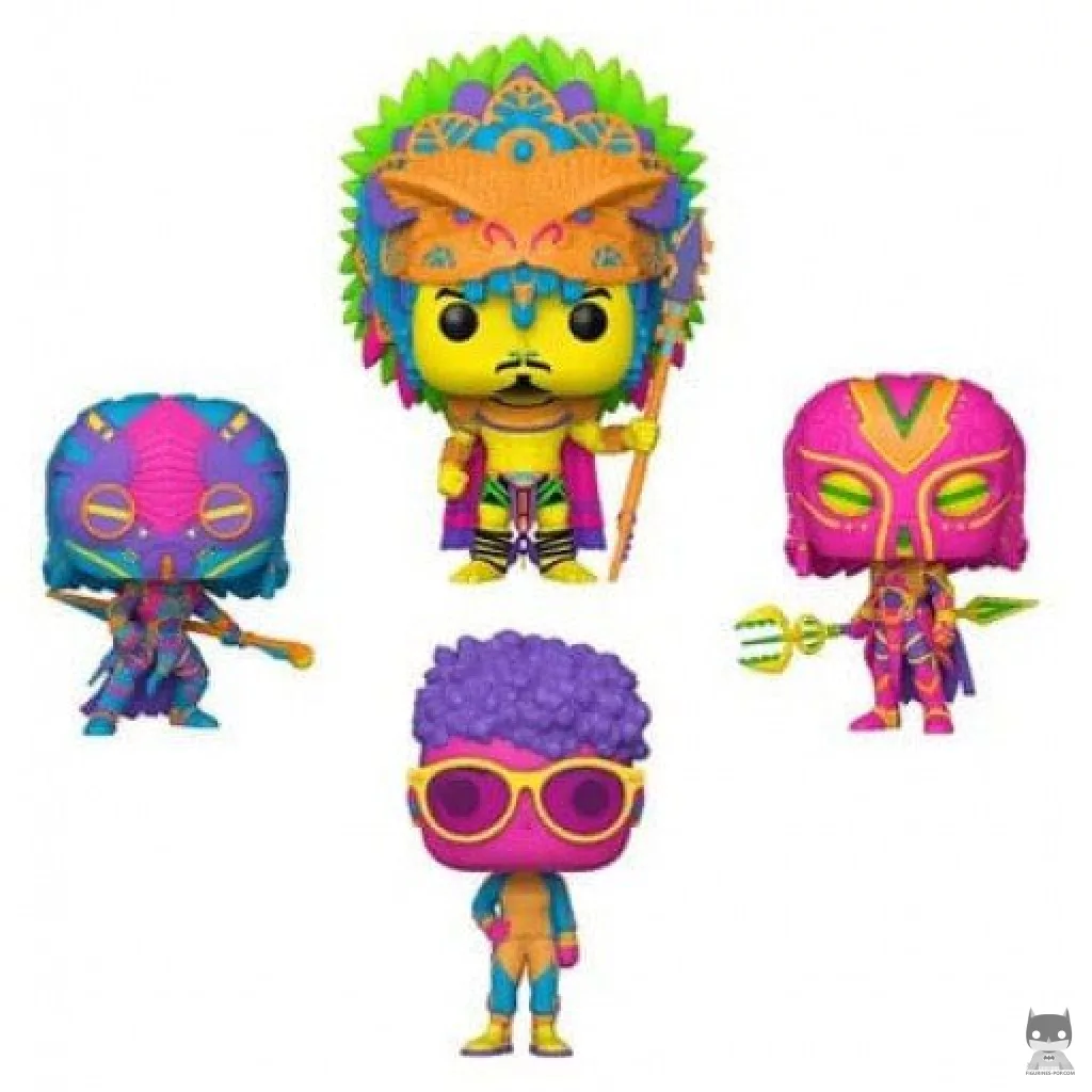 King Namor, Shuri, Okoye & Aneka (Black Light) Funko Pop! figure (Black Panther: Wakanda Forever)