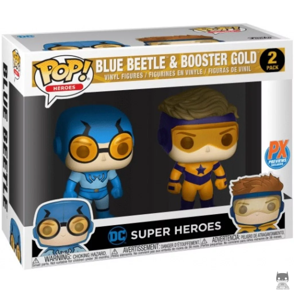 Blue Beetle & Booster Gold Funko Pop! figure in its box