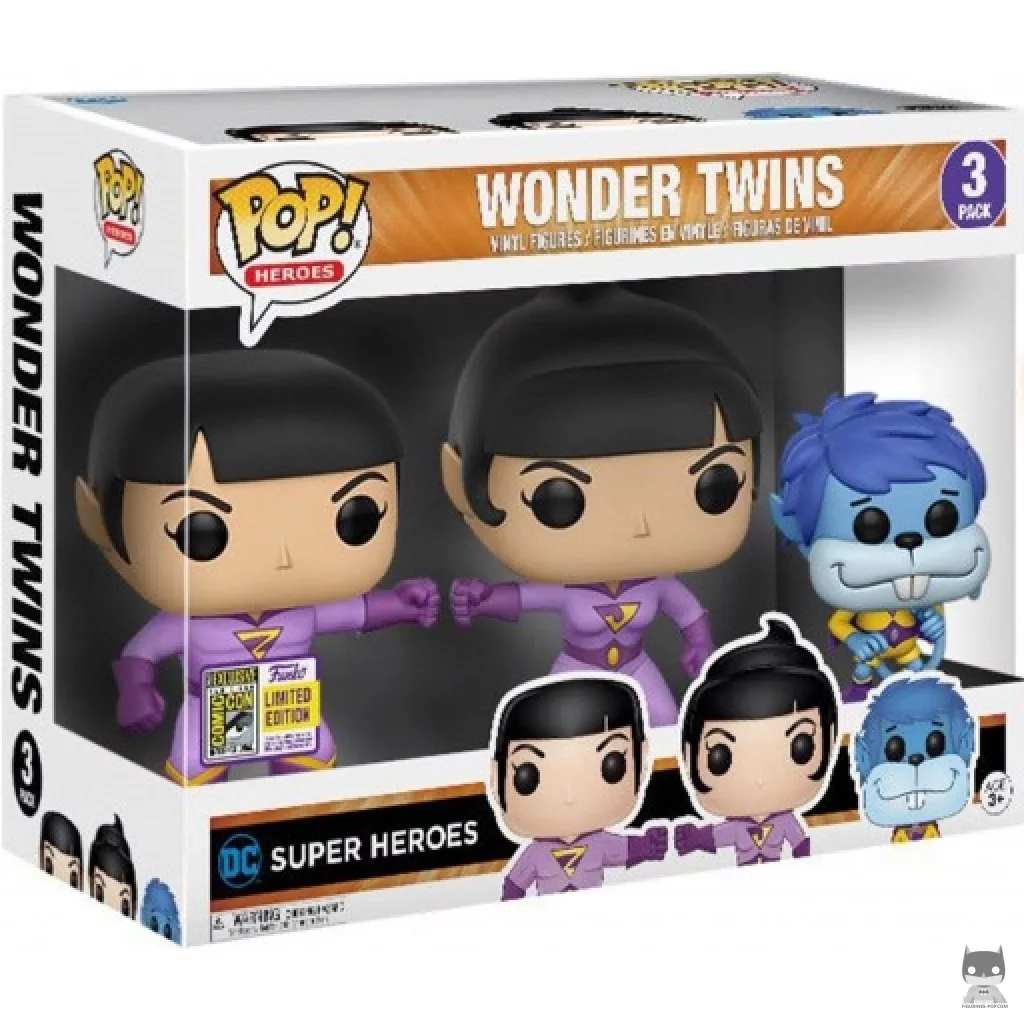 Wonder Twins (Zan, Jayna & Gleek) Funko Pop! figure in its box