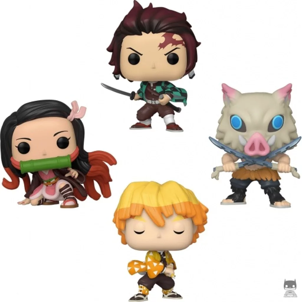 Tanjiro Kamado, Nezuko Kamado, Zenitsu Agatsuma & Inosuke Hashibira (Glow in the Dark) Funko Pop! figure (Demon Slayer)