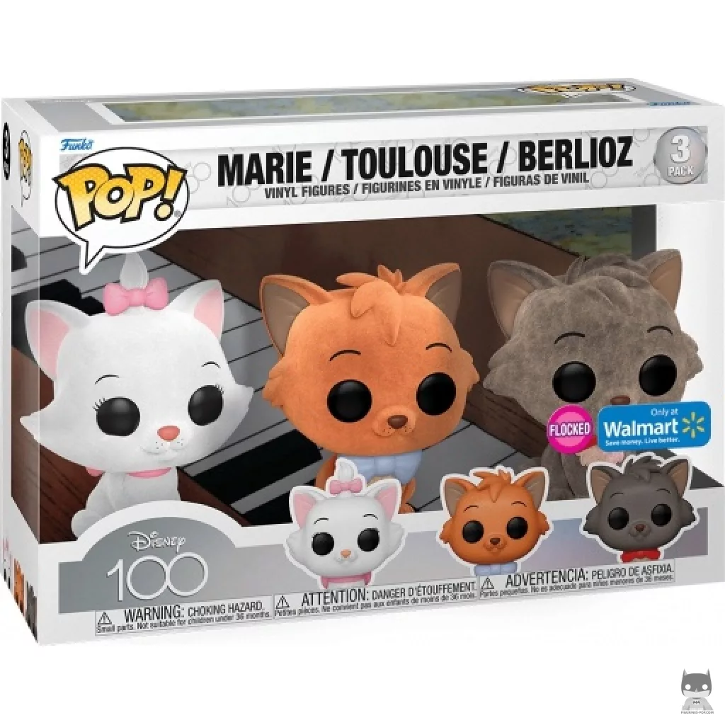 Marie, Toulouse & Berlioz (Flocked) Funko Pop! figure in its box