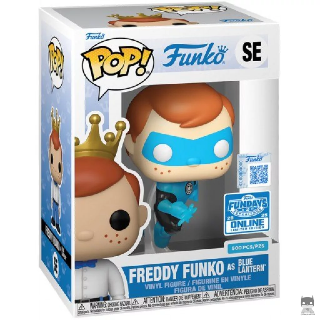 Freddy Funko as Blue Lantern (Translucent) Funko Pop! figure in its box