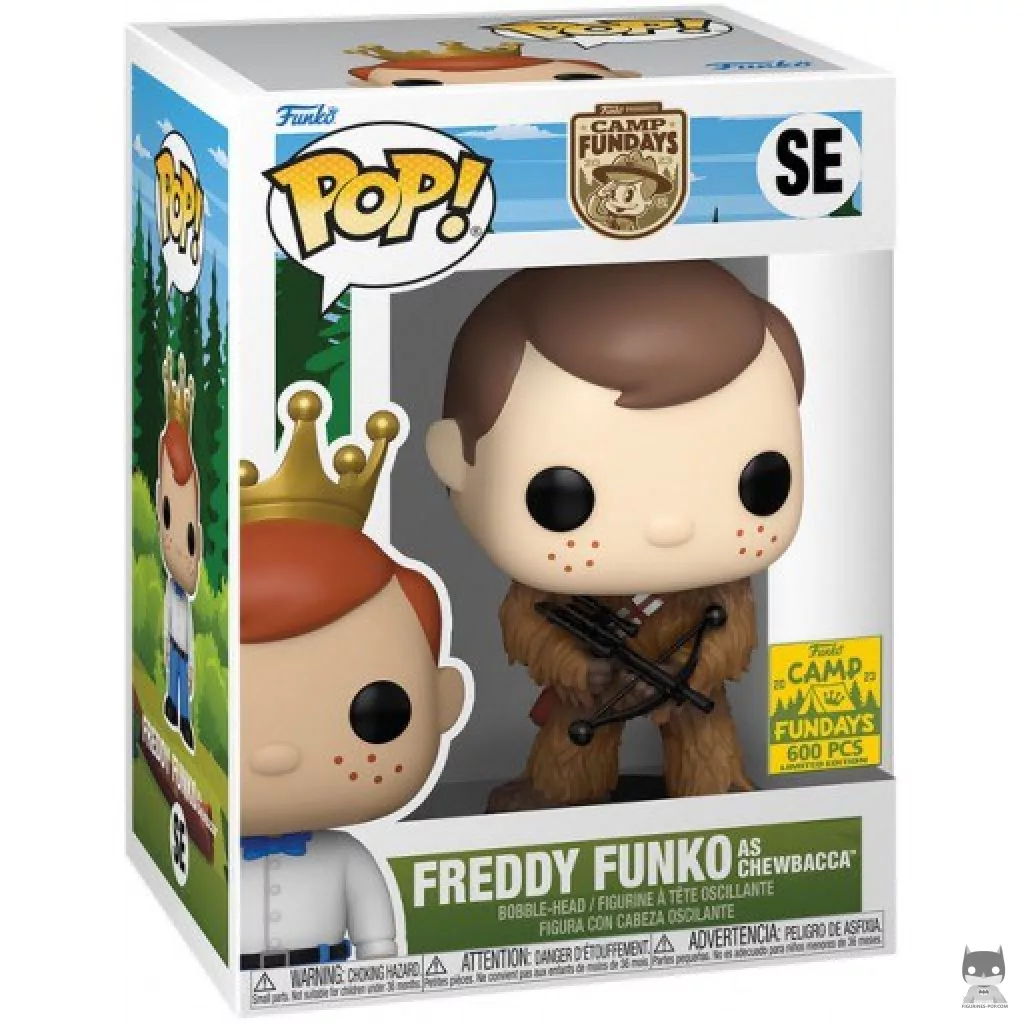 Freddy Funko as Chewbacca Funko Pop! figure in its box