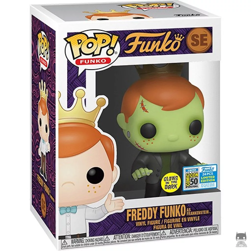 Freddy Funko as Frankenstein Funko Pop! figure in its box