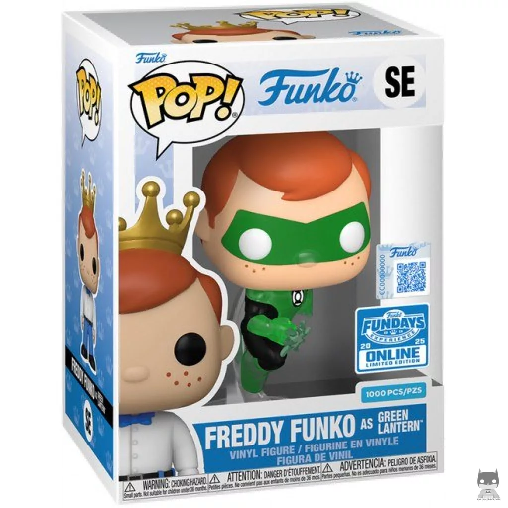 Freddy Funko as Green Lantern (Translucent) Funko Pop! figure in its box