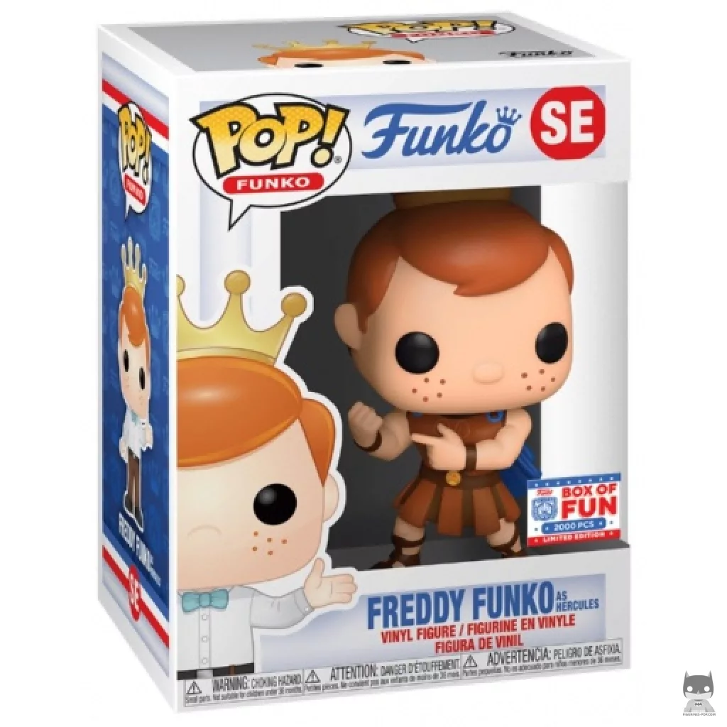 Freddy Funko as Hercules Funko Pop! figure in its box