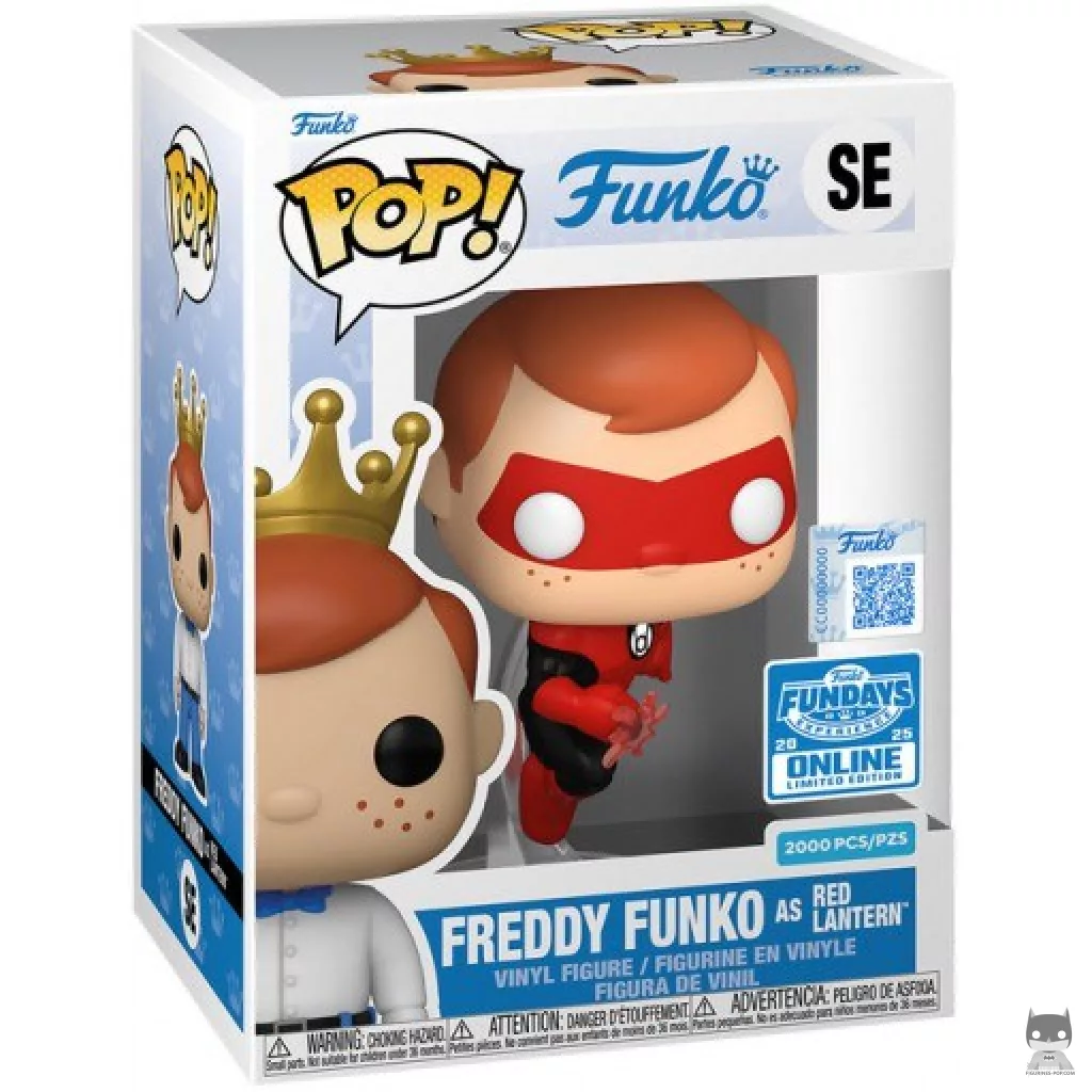 Freddy Funko as Red Lantern Funko Pop! figure in its box
