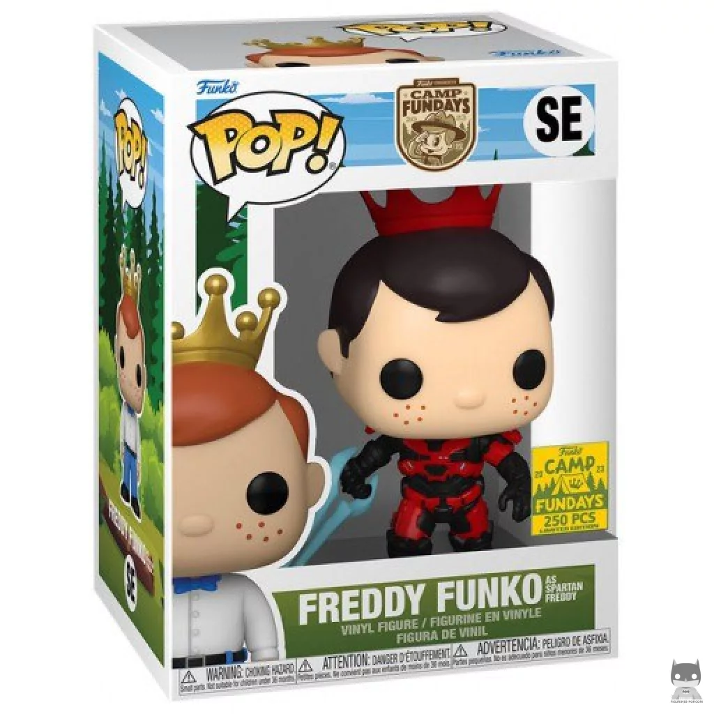 Freddy Funko as Spartan Freddy Funko Pop! figure in its box