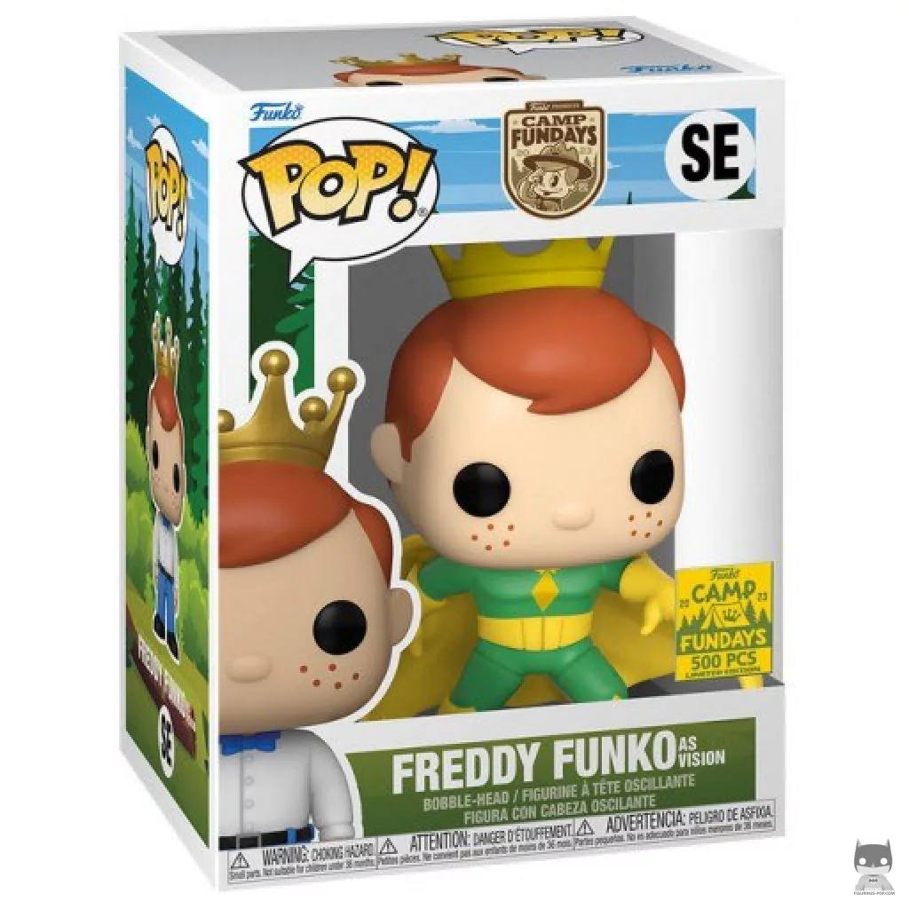 Freddy Funko as Vision Funko Pop! figure in its box