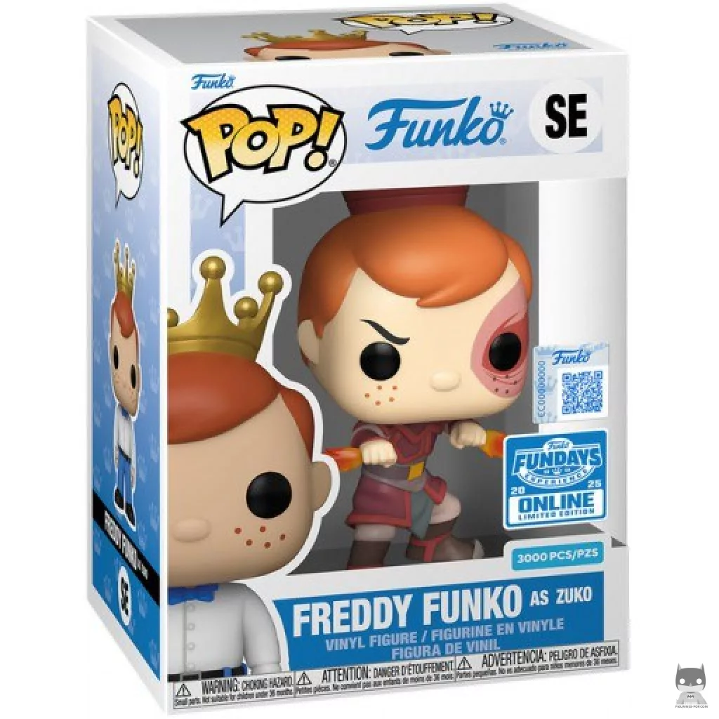 Freddy Funko as Zuko Funko Pop! figure in its box