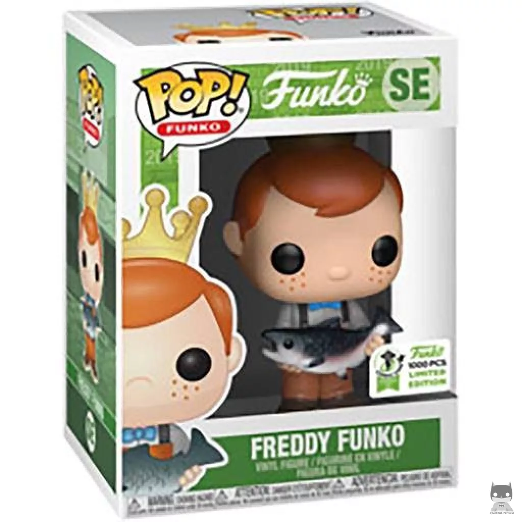 Freddy Funko with Fish (Brown Pants) Funko Pop! figure in its box