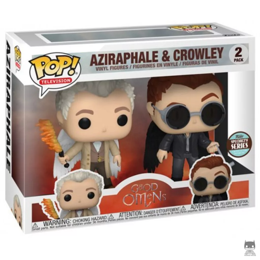 Aziraphale & Crowley Funko Pop! figure in its box