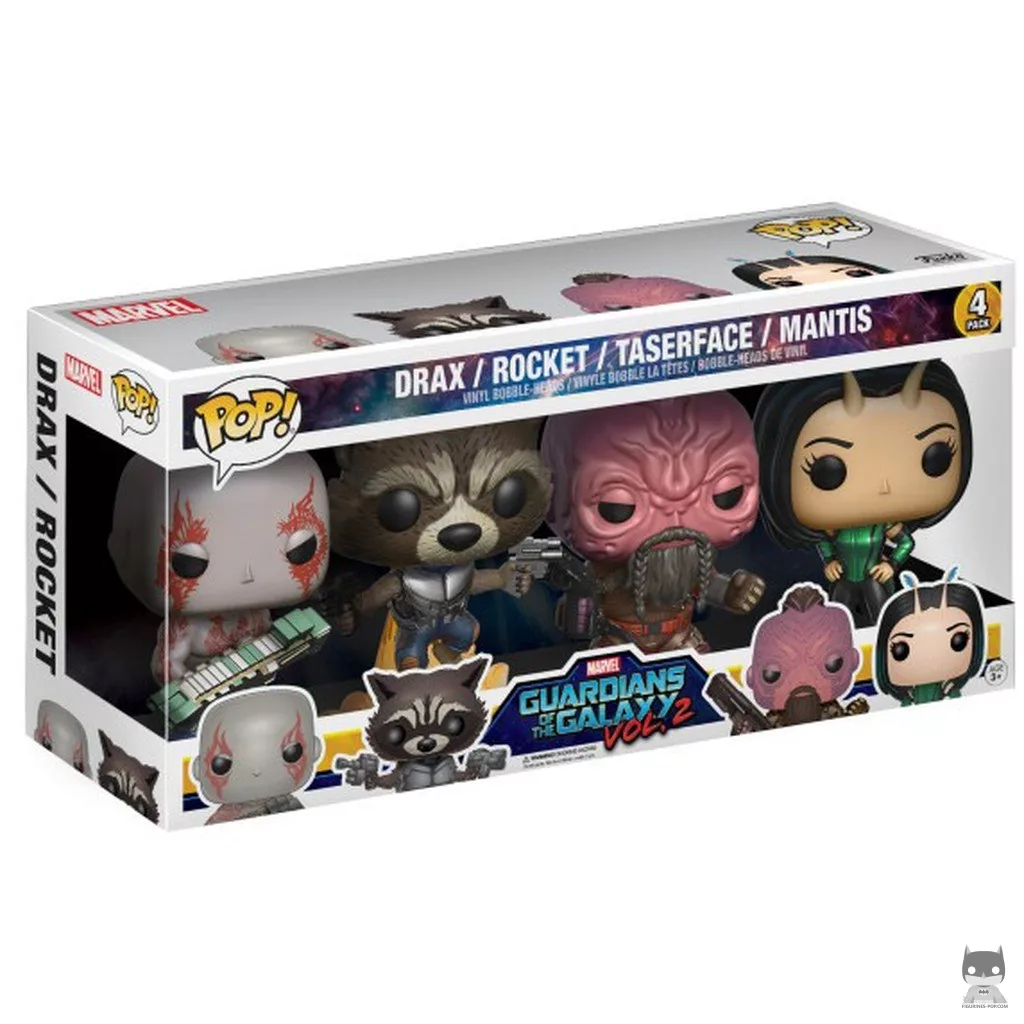 Drax, Rocket, Taserface & Mantis Funko Pop! figure in its box