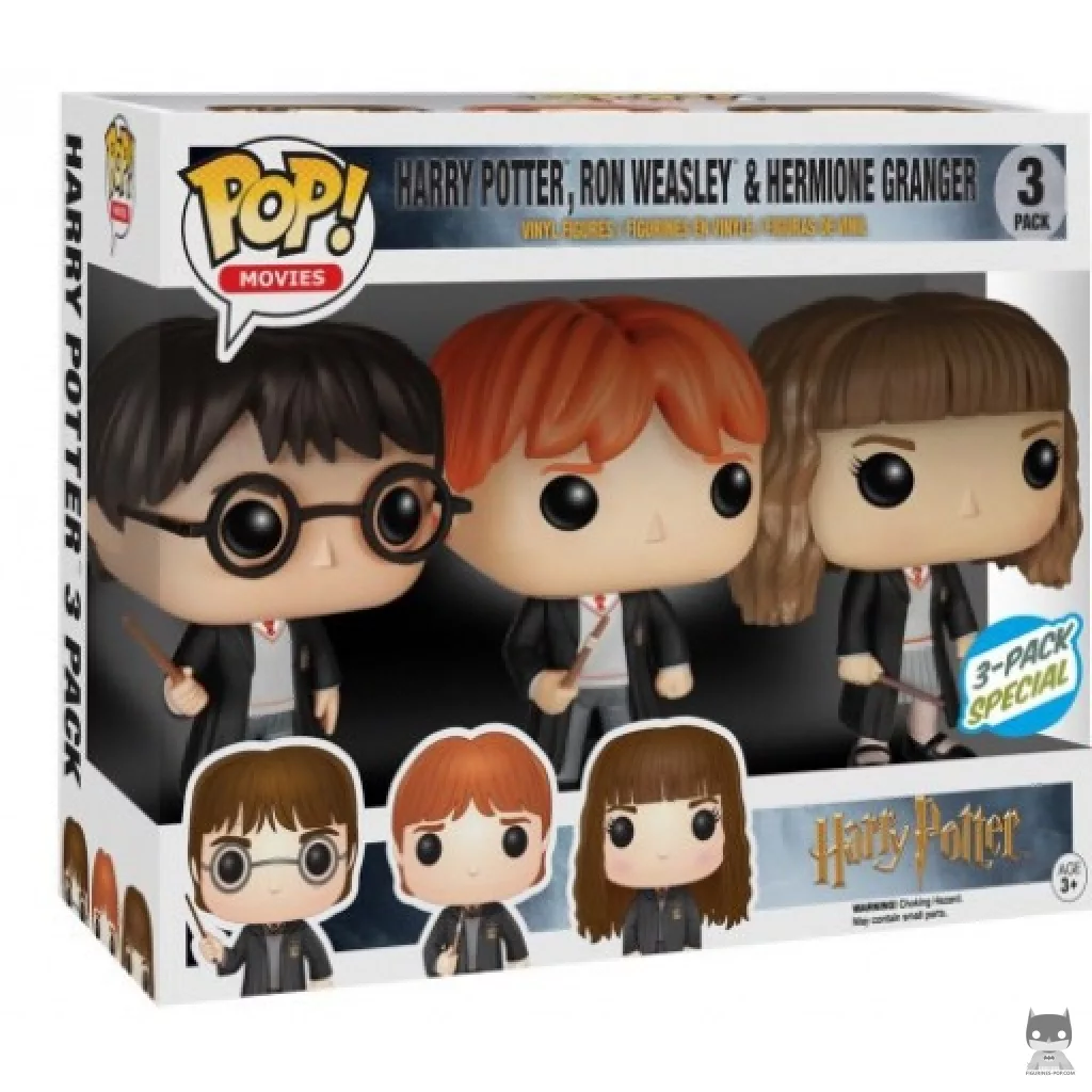 Harry Potter, Ron Weasley & Hermione Granger Funko Pop! figure in its box