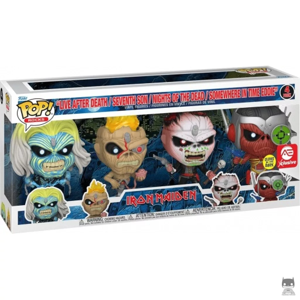 Live After Death, Seventh Son, Night Of The Dead & Somewhere In The Eddie (Glow in the Dark) Funko Pop! figure in its box