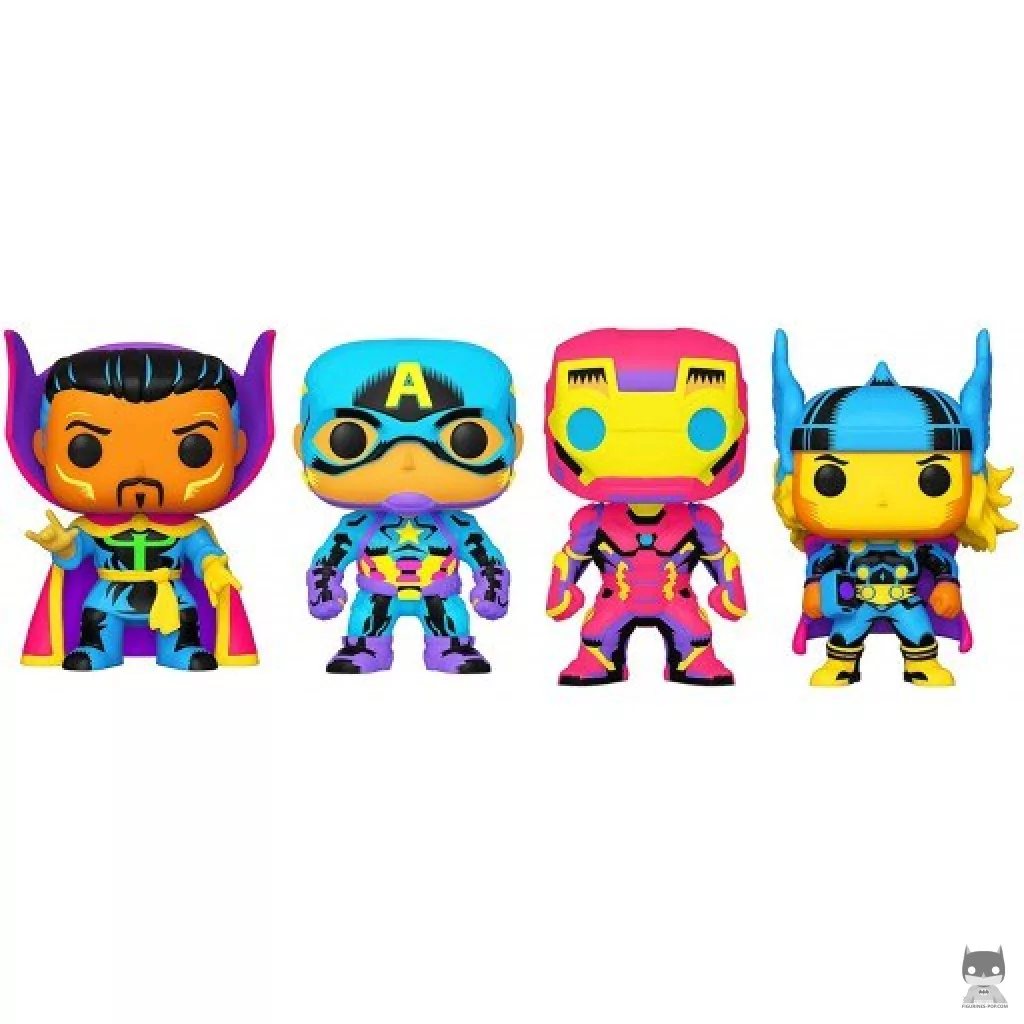 Captain America, Iron Man, Thor & Doctor Strange (Blacklight) Funko Pop! figure (Marvel Comics)