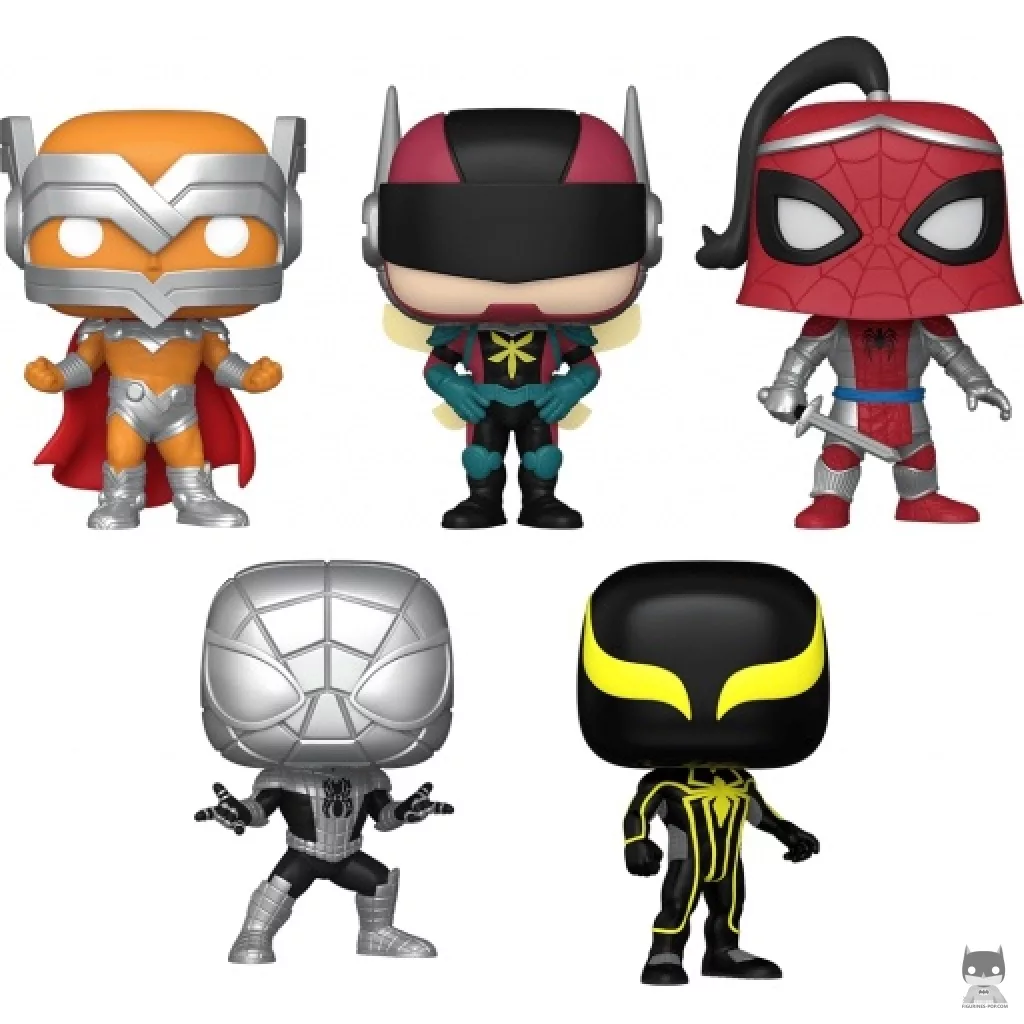 Prodigy, The Hornet, Prince Of Arachne, Spider-Armor MK I & Spider-Armor MK II Funko Pop! figure (Marvel Comics)