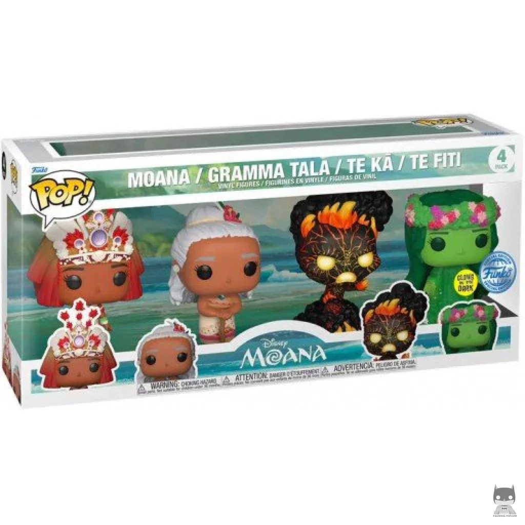 Moana, Gramma Tala, Te Ka & Te Fiti (Glow in the Dark) Funko Pop! figure in its box