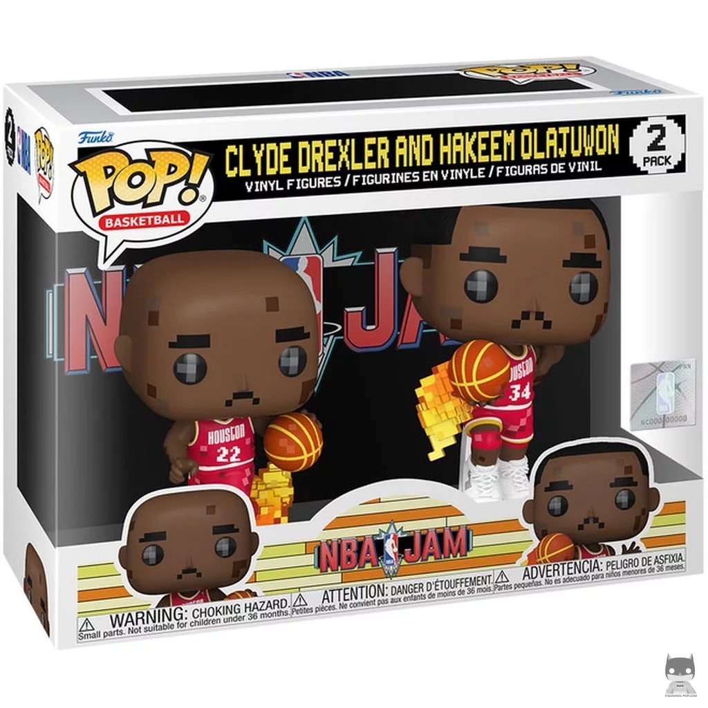 Clyde Drexler & Hakeem Olajuwon (NBA Jam) Funko Pop! figure in its box