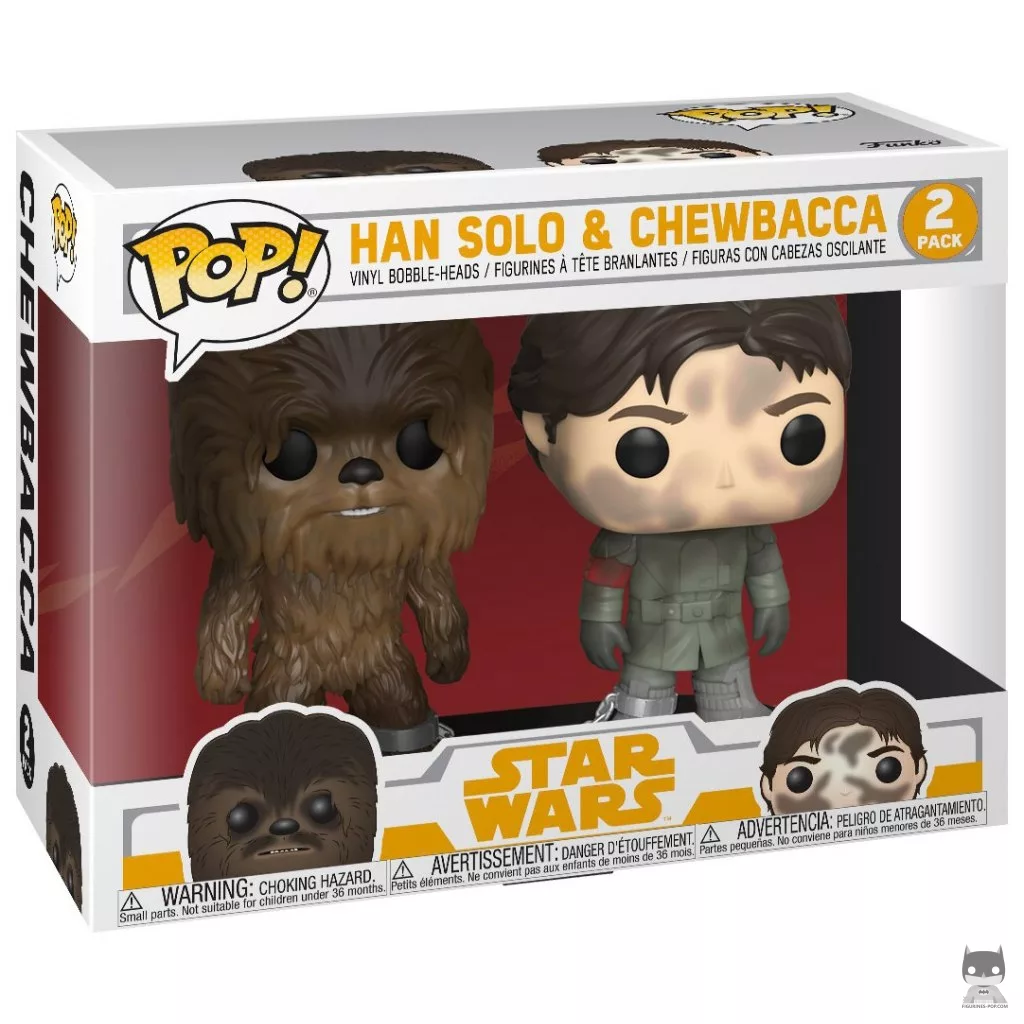 Han Solo & Chewbacca Funko Pop! figure in its box