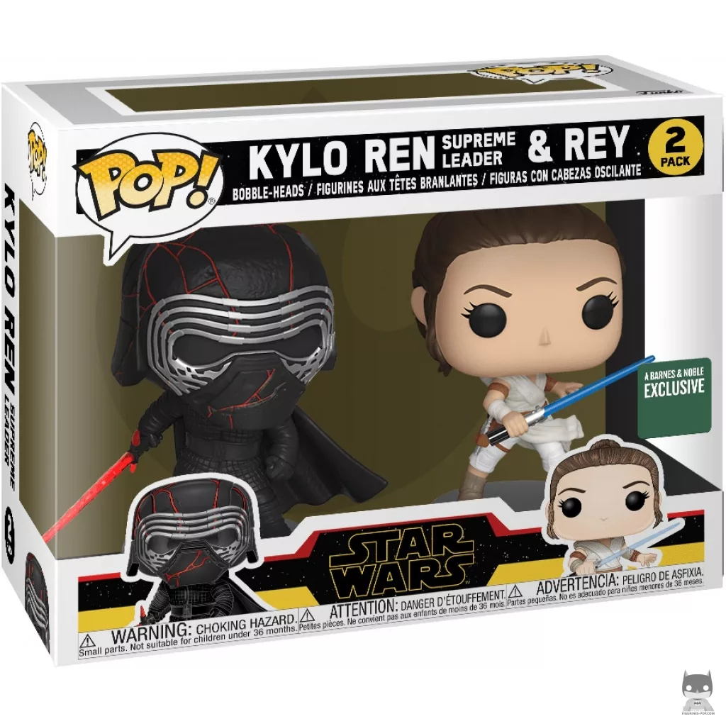 Kylo Ren Supreme Leader & Rey Funko Pop! figure in its box