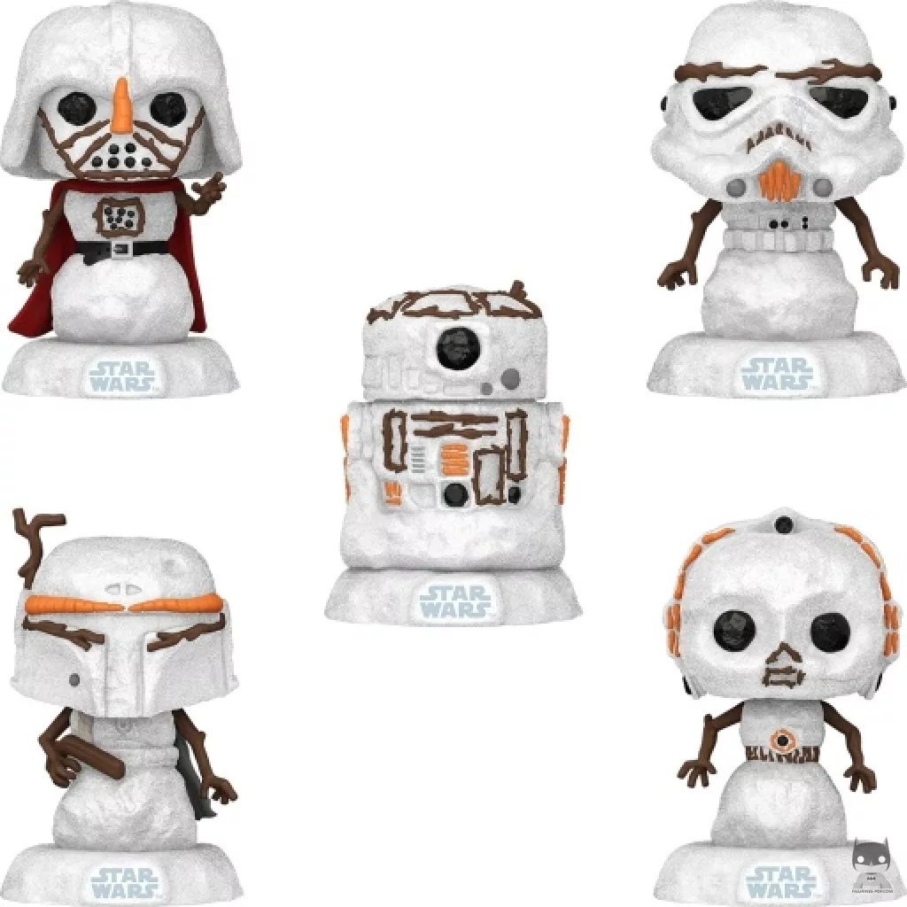 Darth Vader, Stormtrooper, Boba Fett, C-3PO & R2-D2 Snowmen Funko Pop! figure (Star Wars (Holiday))