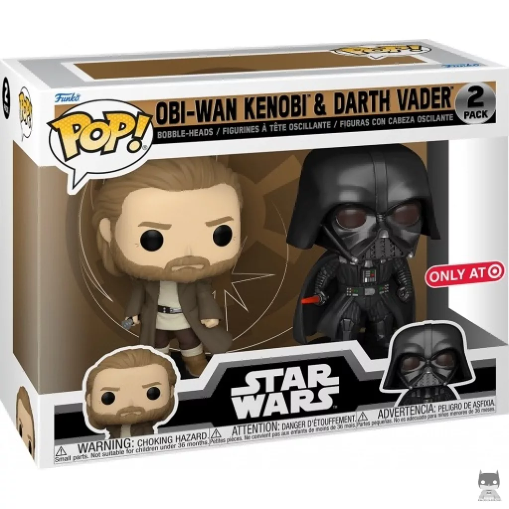 Obi-Wan Kenobi & Darth Vader Funko Pop! figure in its box