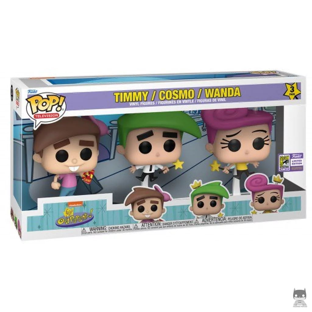 Timmy Turner, Wanda & Cosmo Funko Pop! figure in its box