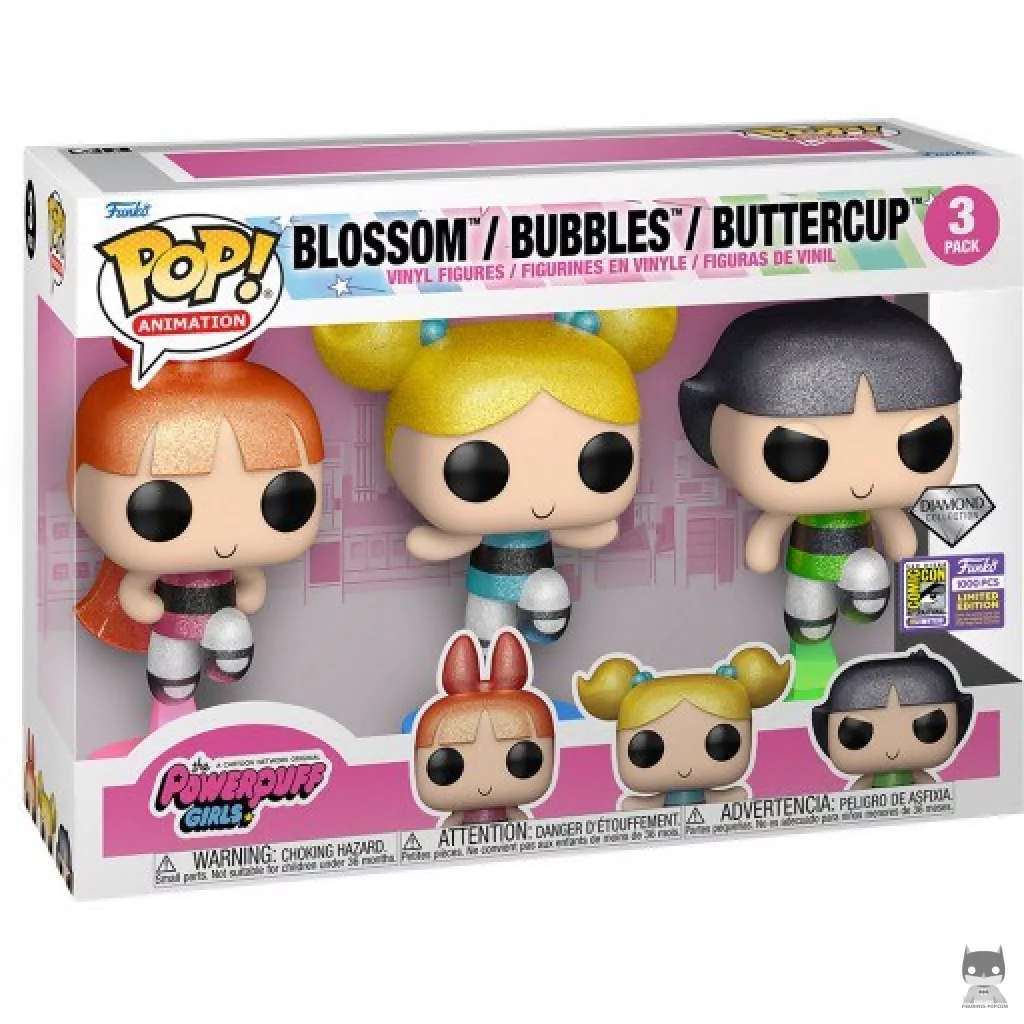 Blossom, Bubbles & Buttercup (Diamond Glitter) Funko Pop! figure in its box