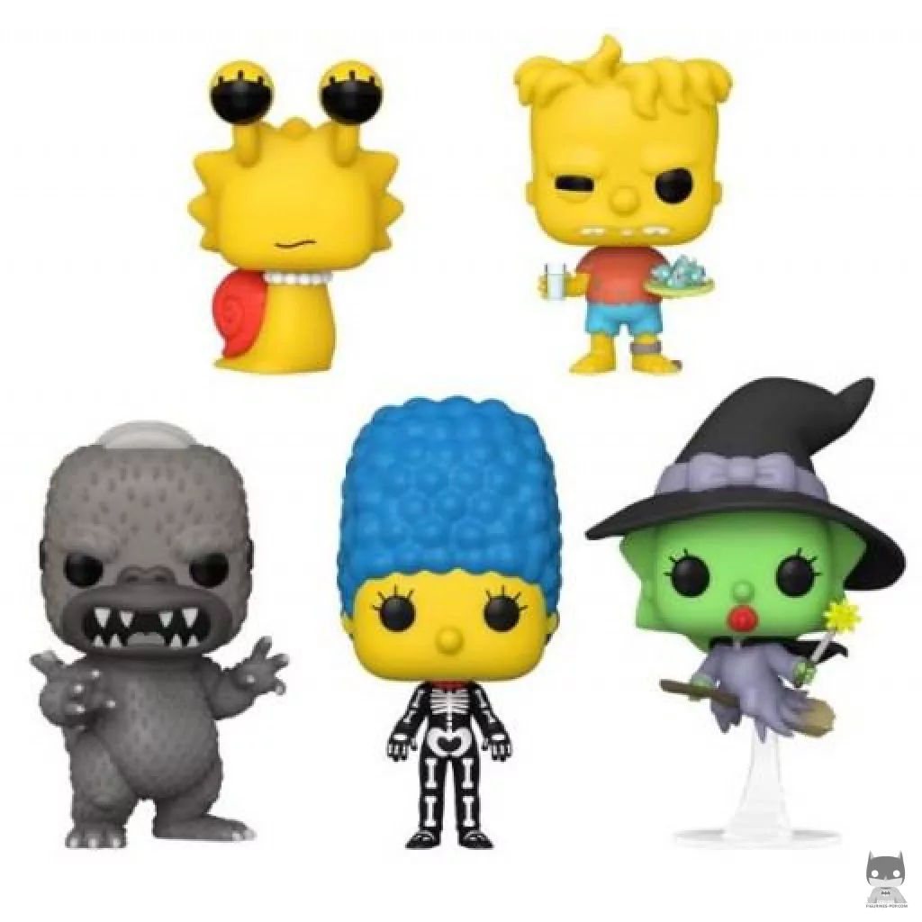 Snail Lisa, Twin Bart, Homerzilla, Witch Maggie & Skeleton Marge Funko Pop! figure (The Simpsons)