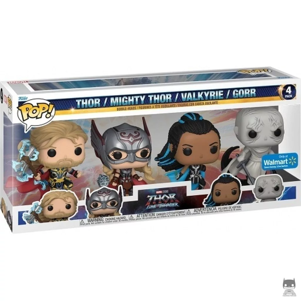 Thor, Mighty Thor, Valkyrie & Gorr Funko Pop! figure in its box