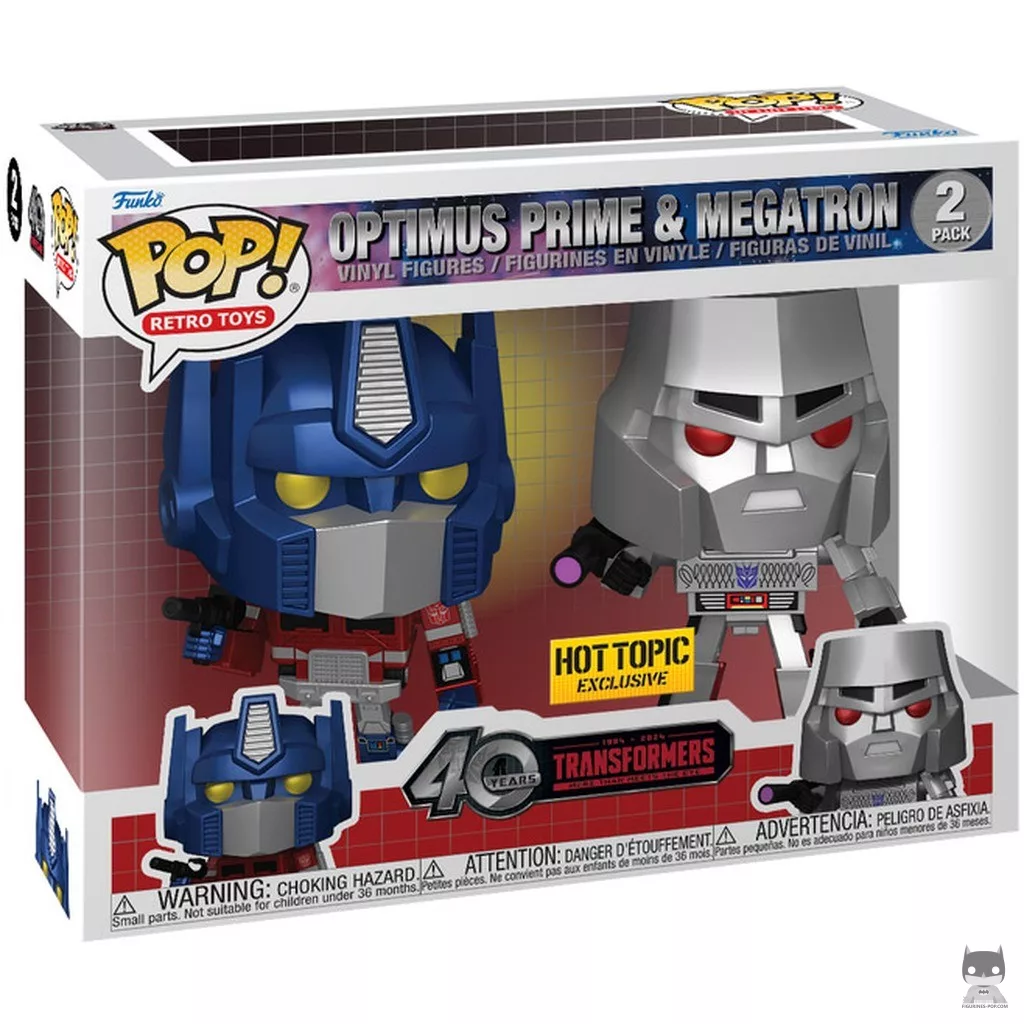 Optimus Prime & Megatron (Metallic) Funko Pop! figure in its box