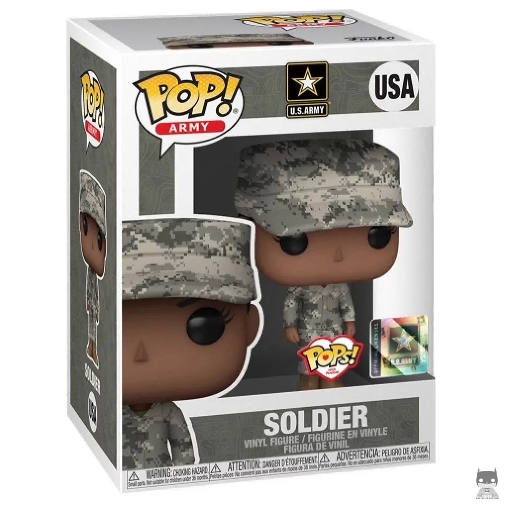 Soldier Female (African American) Funko Pop! figure in its box