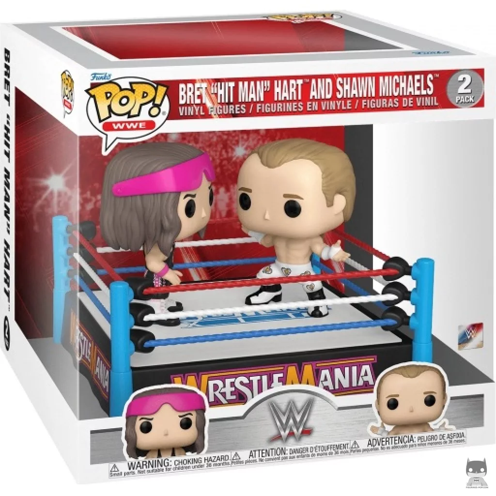 Bret "Hit Man" Hart & Shawn Michaels Funko Pop! figure in its box
