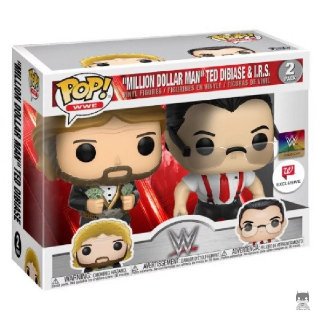 "Million Dollar Man" Ted Dibiase & I.R.S. Funko Pop! figure in its box