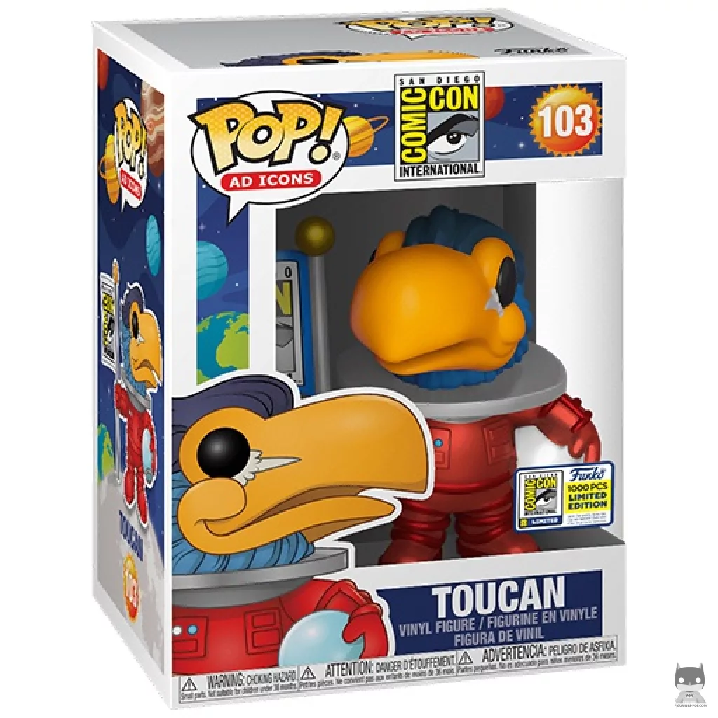 Toucan Astronaut (Metallic) Funko Pop! figure in its box