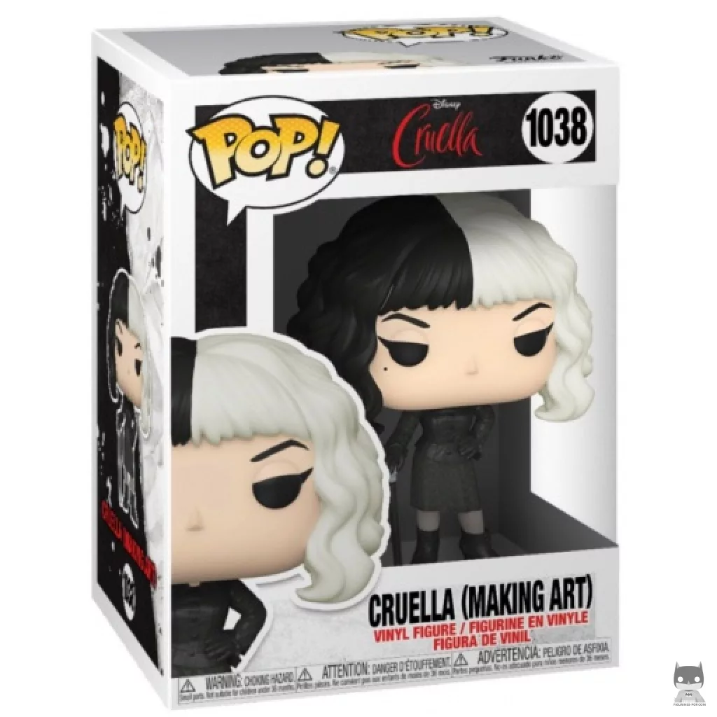 Cruella making Art Funko Pop! figure in its box