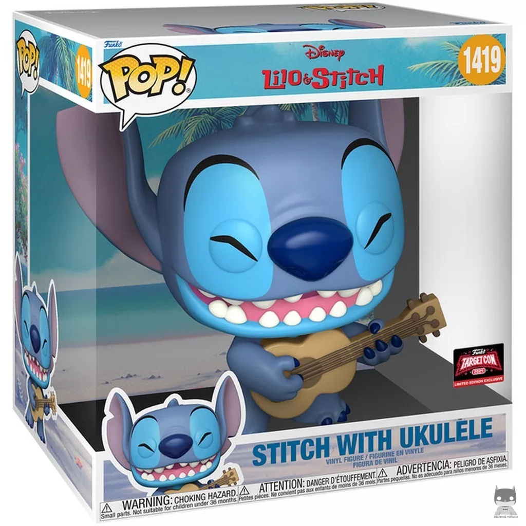 Stitch with Ukulele (Supersized) Funko Pop! figure in its box