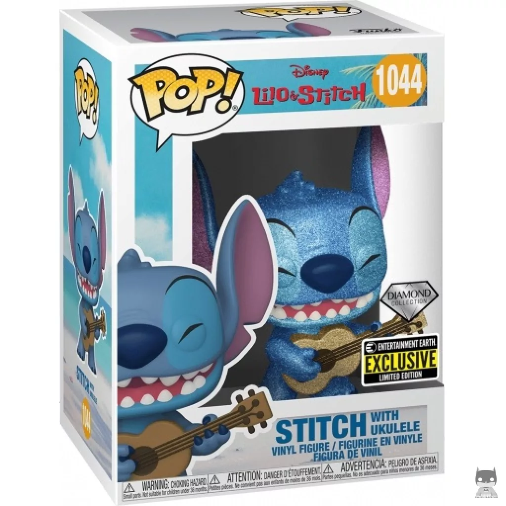Stitch with Ukulele (Diamond Glitter) Funko Pop! figure in its box