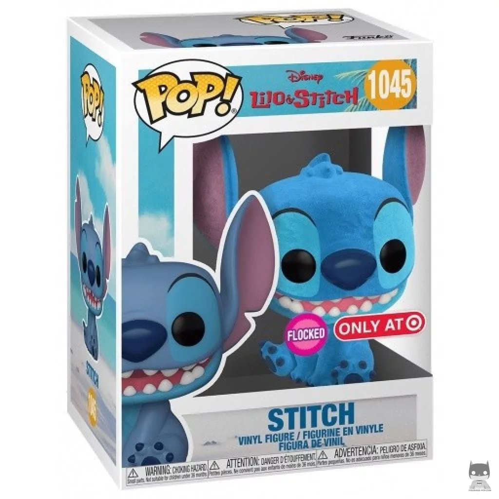 Smiling Stitch (Flocked) Funko Pop! figure in its box