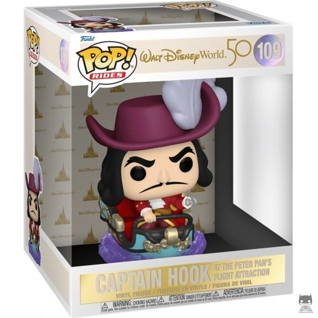 Captain Hook at the Peter Pan's Flight Attraction Funko Pop! figure in its box