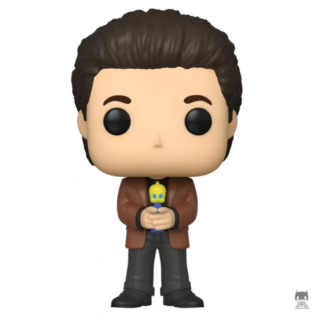 Jerry with Pez Funko Pop! figure (Seinfeld)