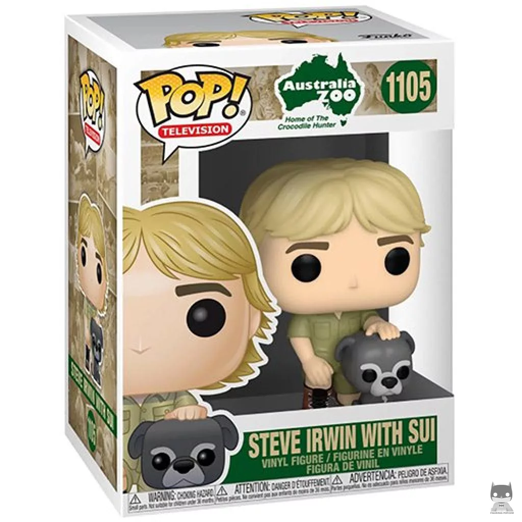 Steve Irwin with Sui Funko Pop! figure in its box